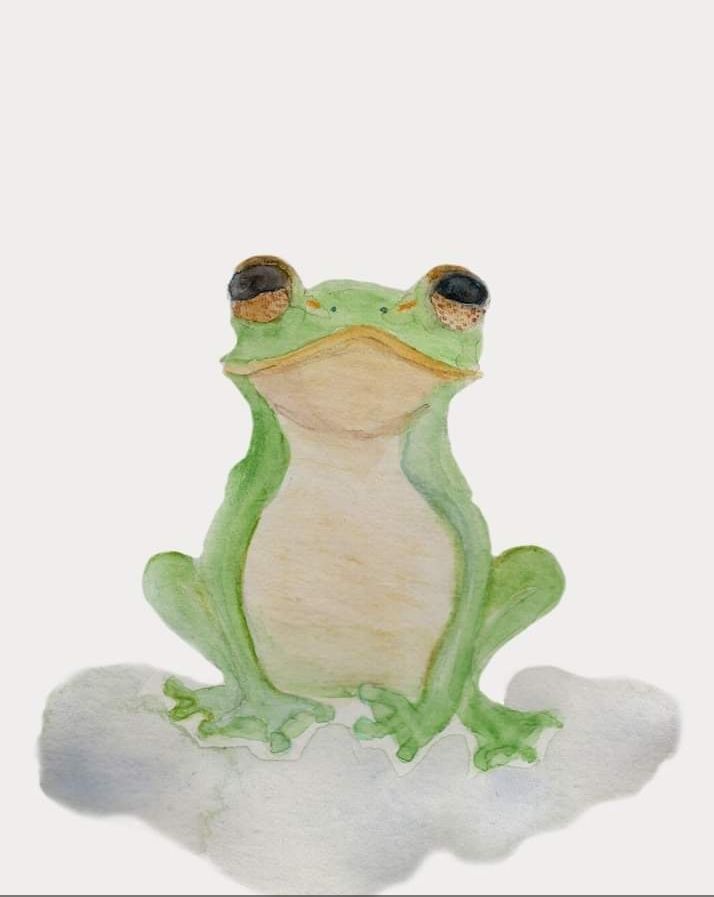 dessin de grenouille à l'aquarelle